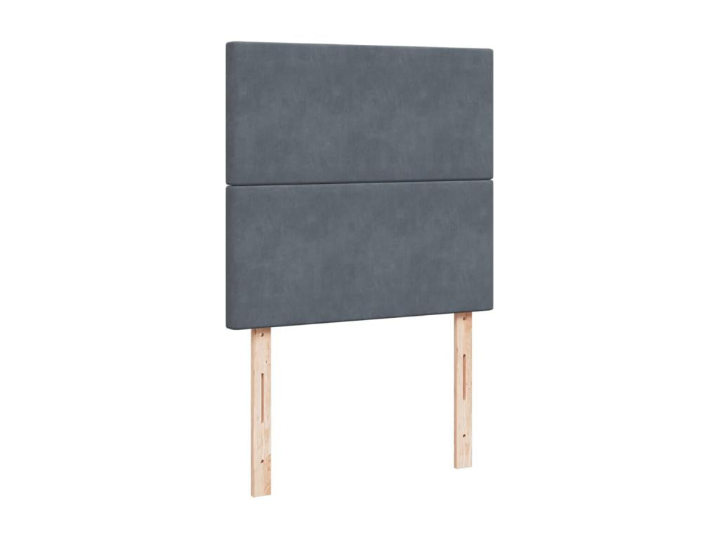 Sommier à Artigeo de lit et matelas Gris foncé 90x200 cm Velours VTSA00562