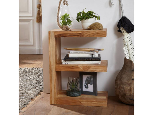 Table d'appoint Bois Massif 45x60x30cm Bout de canapé Table de Salon DEBK54781