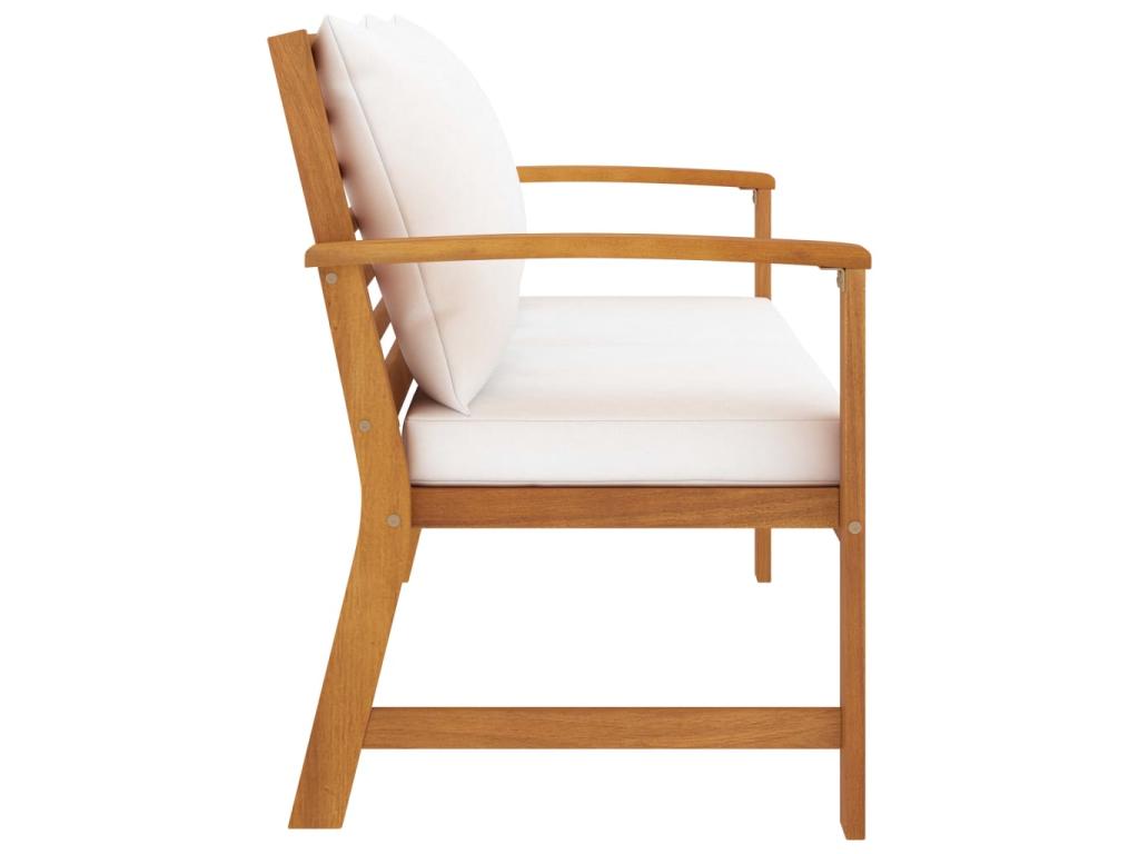 Banc de jardin avec coussin crème 120cm Bois solide d'Cosymeub RCLC98546