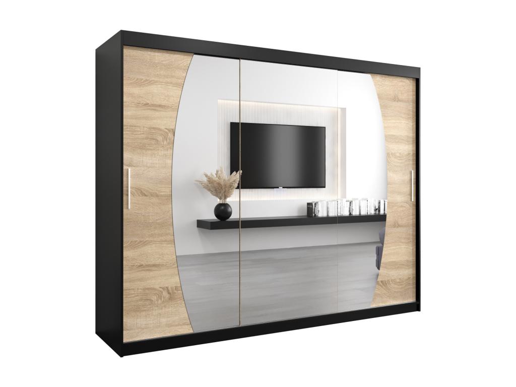 Armoire Artigeo À Portes Coulissantes 200/250/62 3 Portes Noir/Artigeo EVRO90387