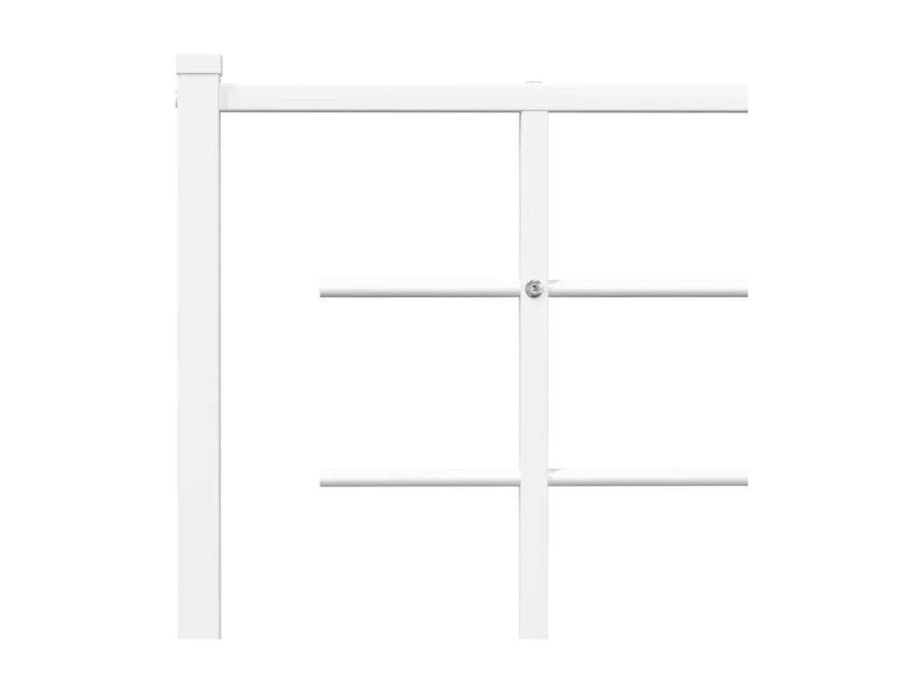 Cadre de lit métal avec tête de lit/pied de lit blanc 100x190cm QYDB80810
