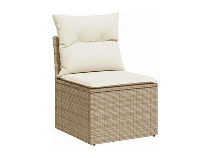 Salon de jardin avec coussins 8 pièces beige résine tressée DXUG48906