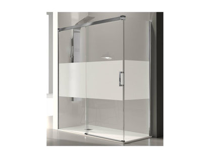 Paroi de douche fixe Porte coulissante GLASÉ verre sérigraphié 135 cm Sans paroi latérale FAJT72962