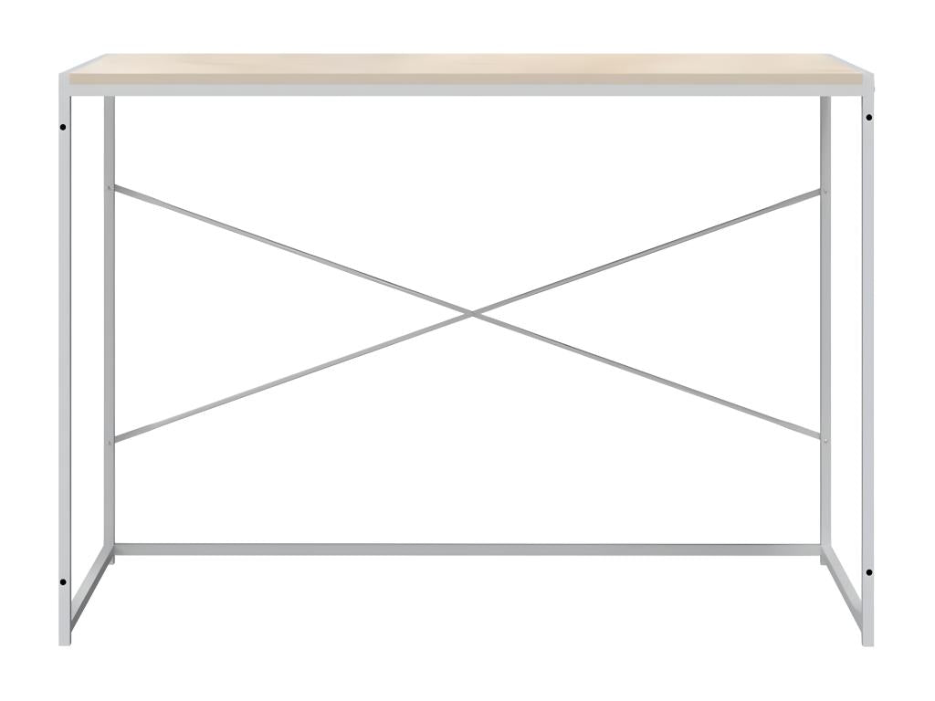 Bureau d'ordinateur Blanc et chêne 110x60x70 cm Aggloméré PCSA27154