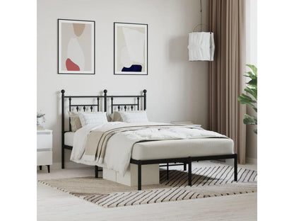 Cadre de lit métal avec tête de lit noir 120x190 OZNM35905