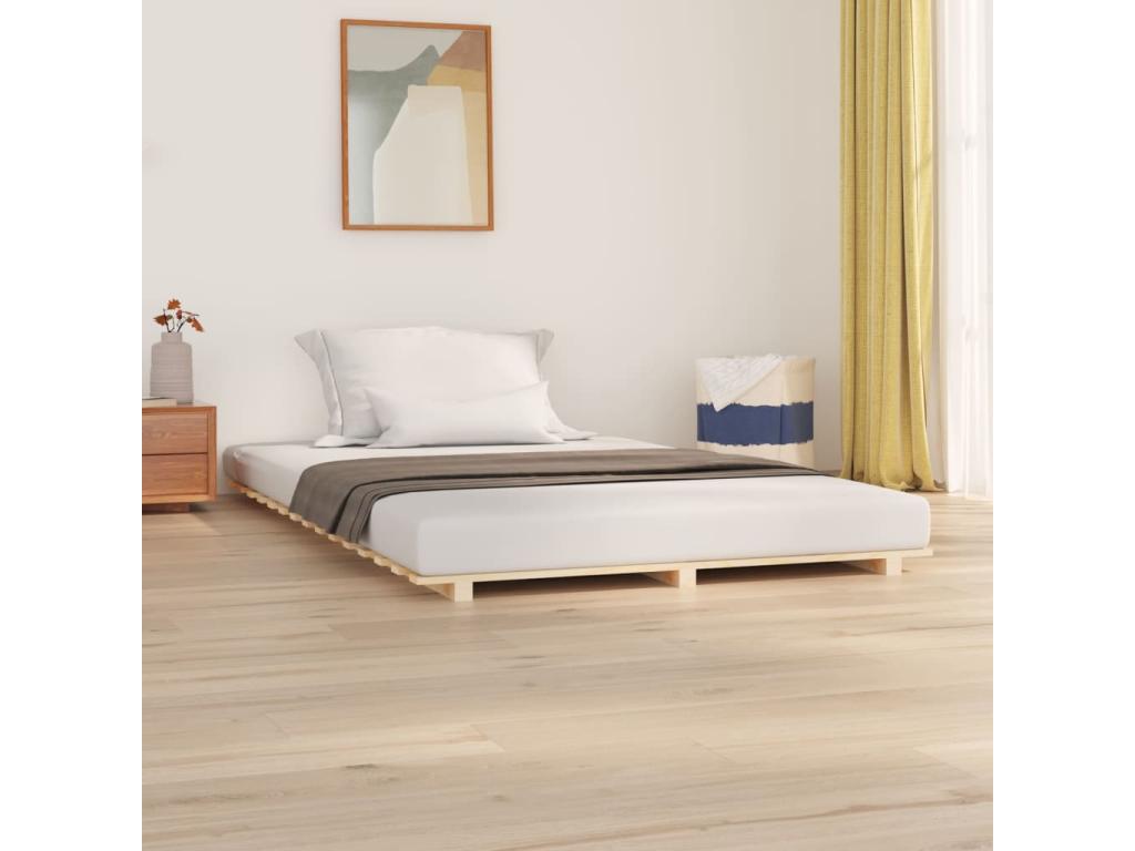 Cadre de lit 120x200 cm Bois de pin massif EMXY14497