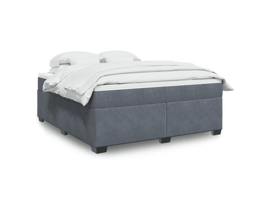 Sommier à Artigeo de lit et matelas Gris foncé 180x200cm Velours QXIF94732
