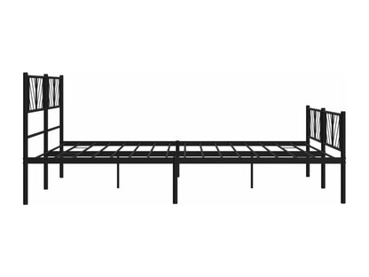 Cadre de lit métal avec tête de lit/pied de lit noir 200x200 cm WZCI86931