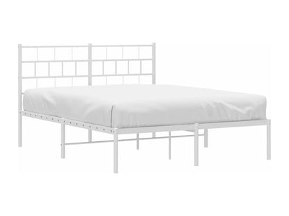 Cadre de lit métal sans matelas et tête de lit blanc 160x200 cm FHOI46363