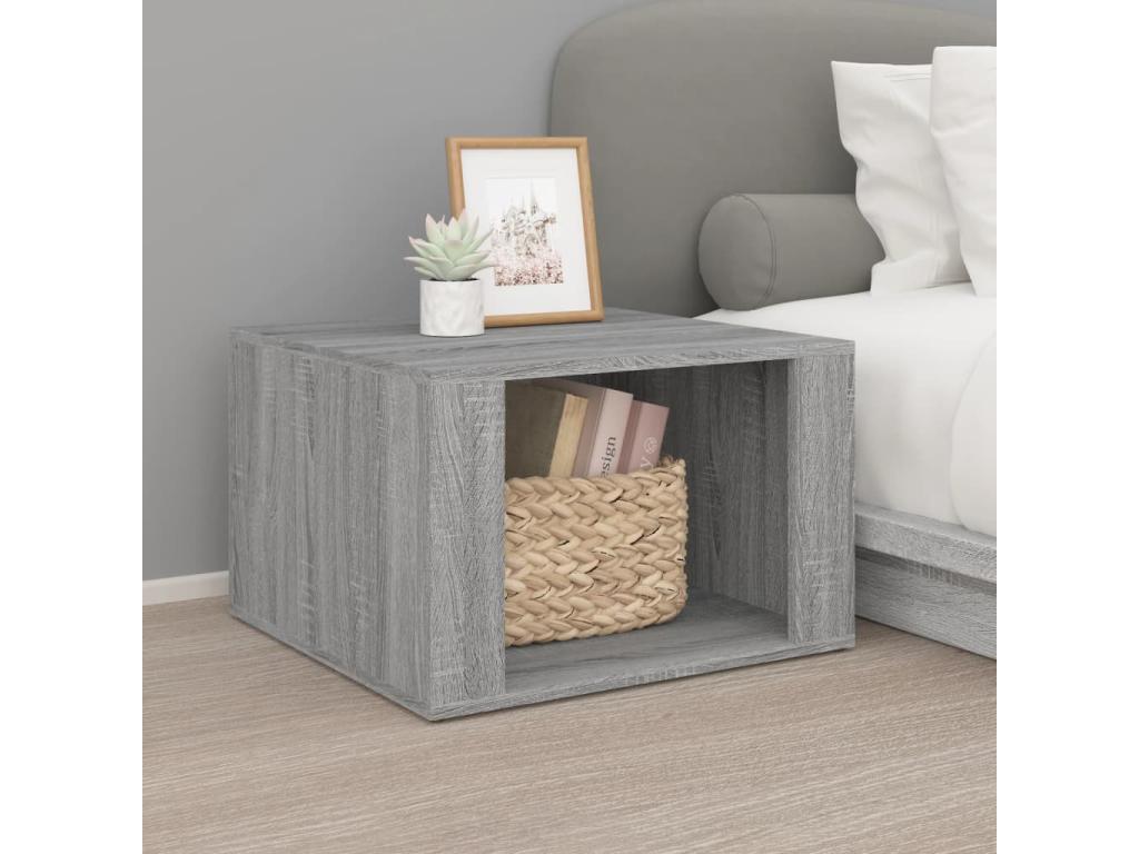 Table de chevet Artigeo gris 57x55x36 Bois d'ingénierie ODTR01980