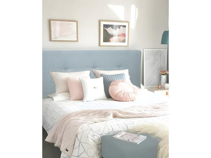 Tête de lit polyester boutons bleu-verte 90x80cm - ROC - Artigeo GODH19661