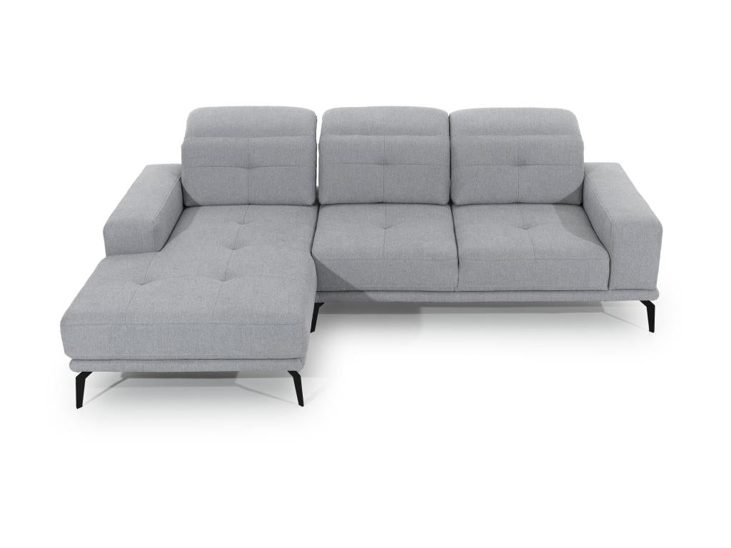 Canapé d'angle gauche 5 places tissu jaune Torpille 265cm EIXJ41988