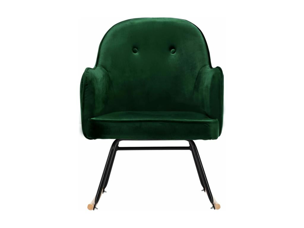 Chaise à bascule Vert foncé Velours LRRC14887