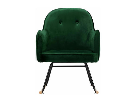 Chaise à bascule Vert foncé Velours LRRC14887