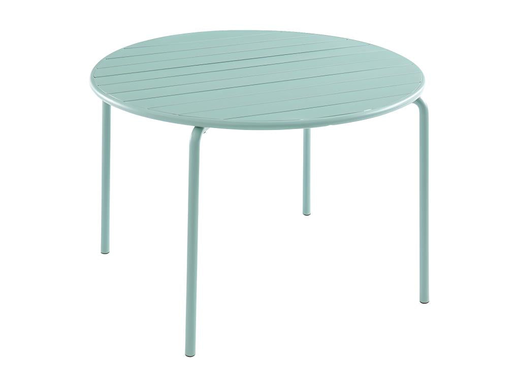 Table de jardin ronde D.110 cm en métal - Vert amande - Artigeo TXND06277