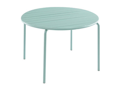 Table de jardin ronde D.110 cm en métal - Vert amande - Artigeo TXND06277