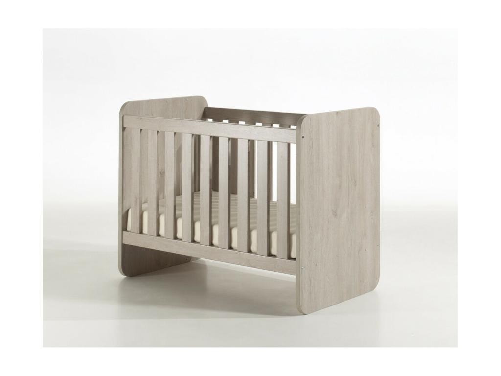 Lit bébé robuste 60x120 évolutif en lit enfant 90x200 coloris chêne clair collection Artigeo JYUA73669