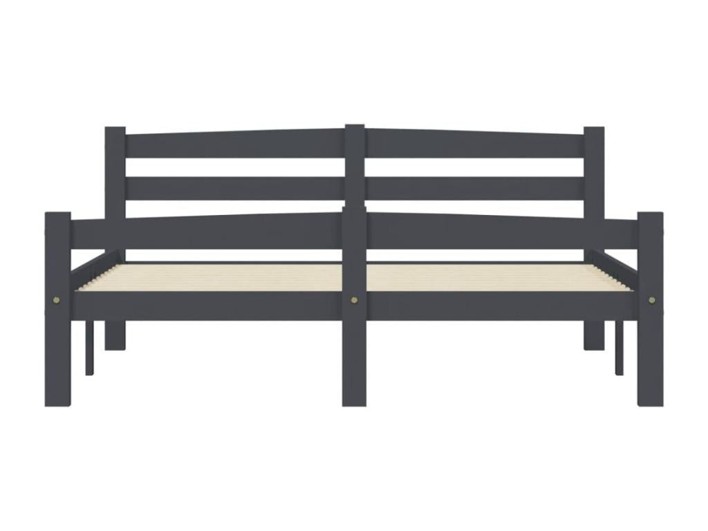 Cadre de lit Gris foncé Bois de pin massif 120x200 cm OHWQ67836