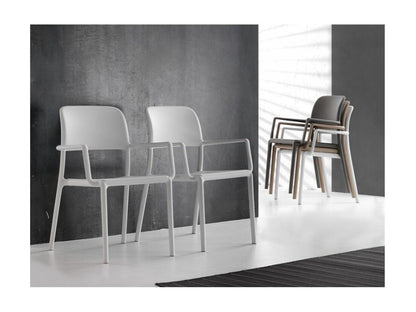 Fauteuil empilable design Artigeo - Lot de 4-Couleur Gris foncé EWXV90076