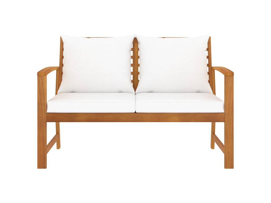 Banc de jardin avec coussin crème 120cm Bois solide d'Cosymeub RCLC98546