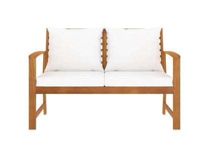 Banc de jardin avec coussin crème 120cm Bois solide d'Cosymeub RCLC98546