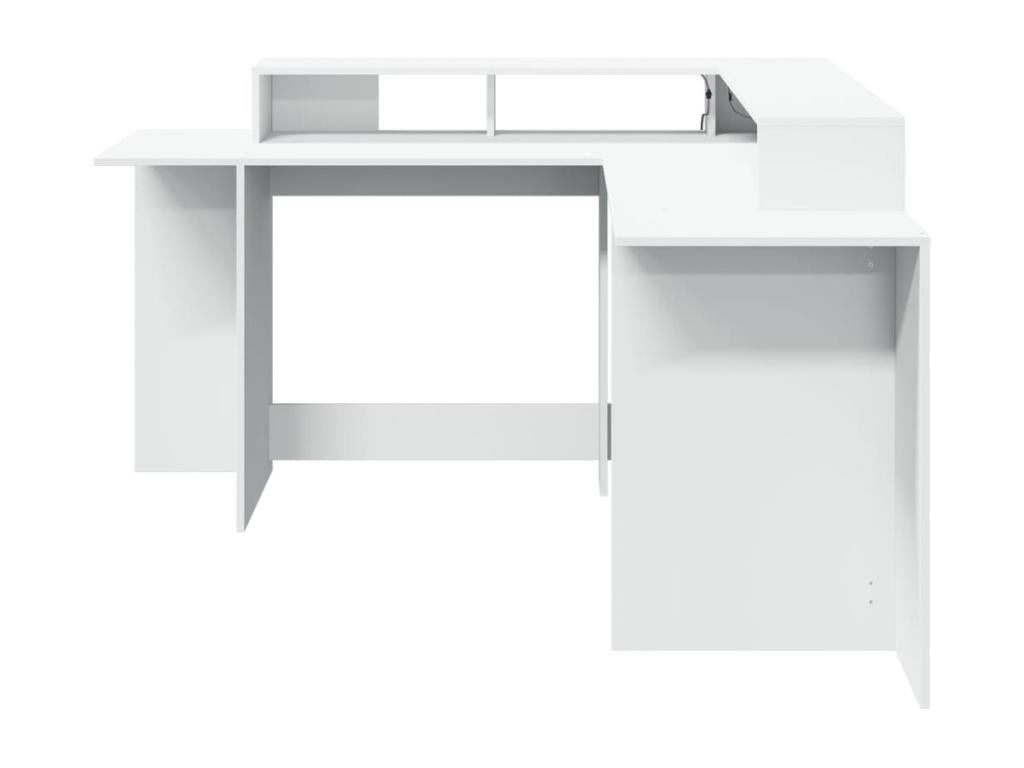 Bureau table poste de bois blanche 152x152x91 cm 02 0023407 YWQR08881