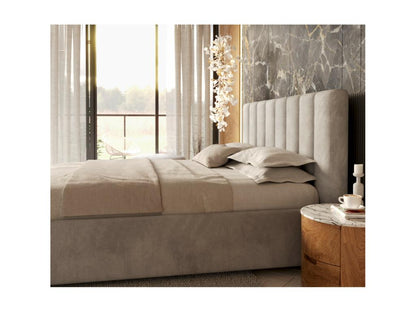 Lit Coffre Chezlova 140x190 cm avec sommier à Chezlova relevable Gris clair UEAA69679