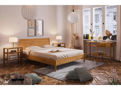 Artigeo - Cadre de lit avec tête de lit en bois 180x200 en chêne sauvage laqué VSLE44168