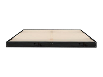 Cadre de lit Noir 135x190 cm Bois de pin massif Double YWTG01474