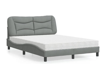 Lit avec matelas gris clair 140x190 cm tissu EHWX44024