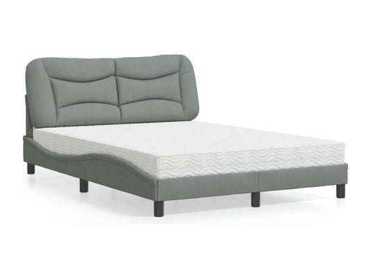 Lit avec matelas gris clair 140x190 cm tissu EHWX44024