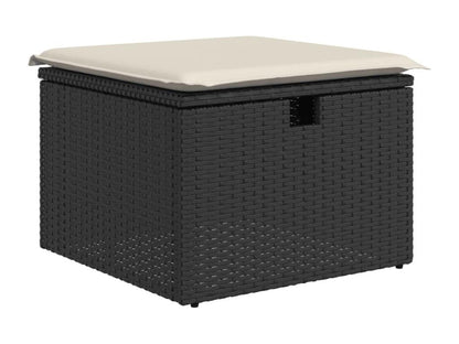 Salon de jardin 8 pcs avec coussins noir résine tressée FMXM33485