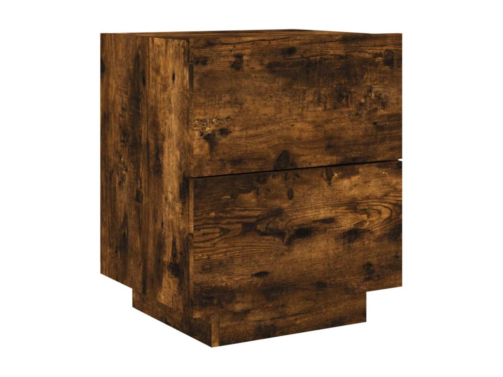 Armoire de chevet et Artigeoères LED chêne fumé bois d'ingénierie KRVQ63204