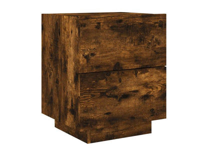 Armoire de chevet et Artigeoères LED chêne fumé bois d'ingénierie KRVQ63204