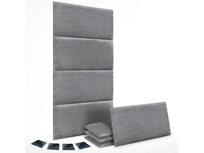 Artigeo Lot de 8 panneaux muraux acoustiques auto-adhésifs en laine écologique protection absorbante contre les chocs Gris 50x30 cm x8 SVCI12498