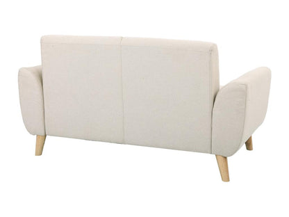 Canapé scandinave 2 places en tissu beige et bois clair Artigeo KKQM10459
