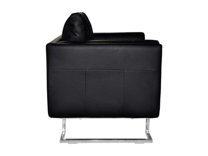 Fauteuil Artigeo avec pieds chromés Noir Similicuir AKCA01830