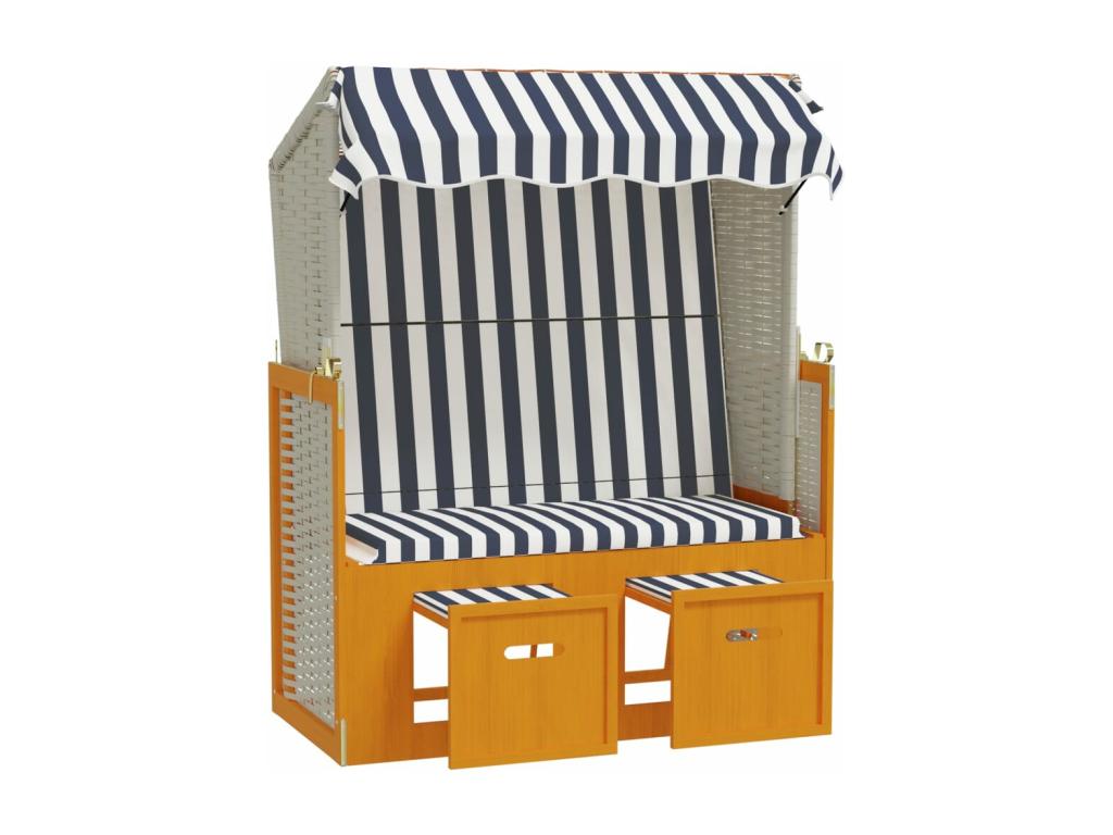 Strandkorb avec auvent résine résine blanche 115x55x133 cm 02 0012166 COQR16014