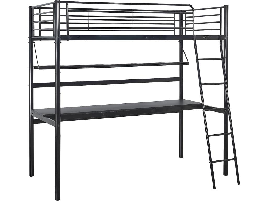 Lit mezzanine avec bureau Artigeo - 90x190 cm - Noir KHWU98994