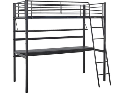 Lit mezzanine avec bureau Artigeo - 90x190 cm - Noir KHWU98994
