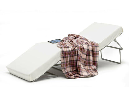 Lit pliant Artigeo Pouf transformable en lit simple Pouf de salon en tissu Made in Italy 80x80h45 cm Gris HTBR89017