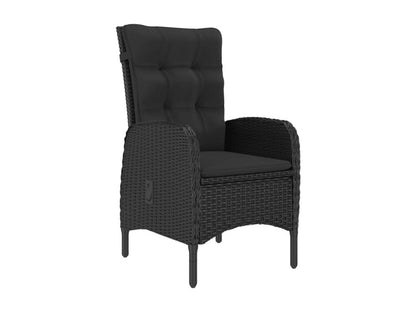 Ensemble à Manger de jardin 9 pcs Résine tressée et verre Noir KWSM14635