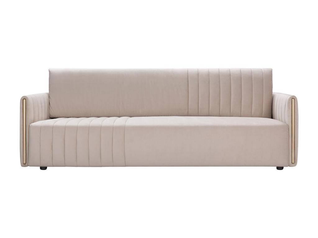 Canapé 3 places en velours Artigeo - Beige QMSK00563