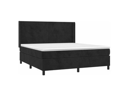 Sommier à Chezlova de lit avec matelas Noir 180x200 Velours OHWD20351