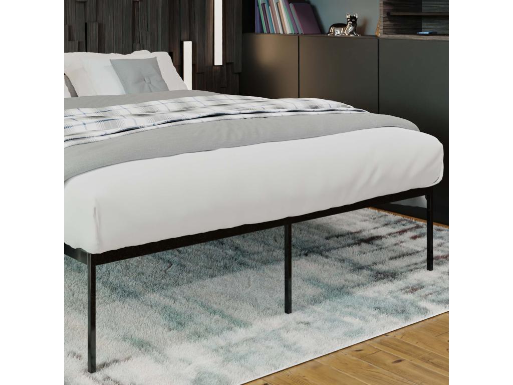 Lit en métal - 200x180x42 cm - Noir - Artigeo HSTX56031