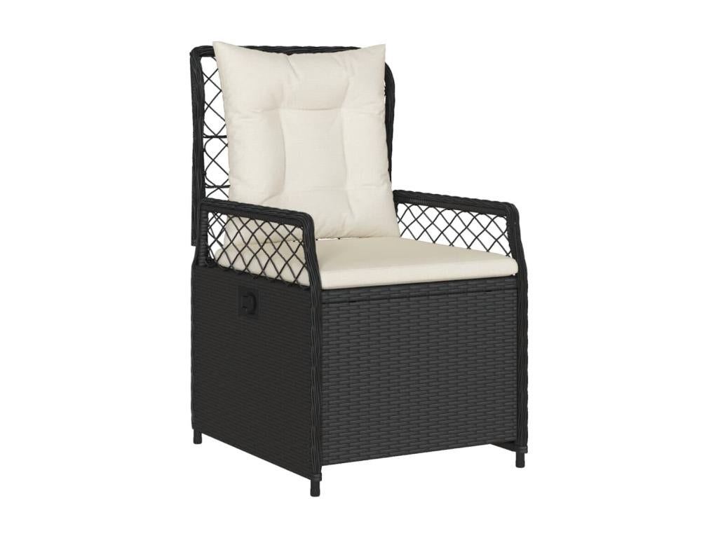 Ensemble à manger de jardin coussins 5pcs Noir Résine tressée CSFJ79841