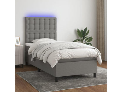 Sommier à Artigeo de lit et matelas et LED Gris foncé 100x200 cm SBYU59567