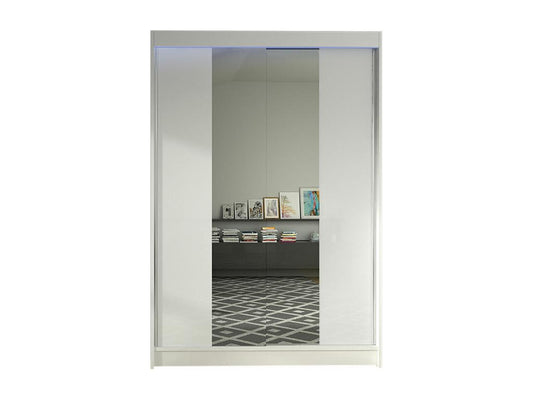 Armoire Chezlova 148 Blanc 200x120x58cm Portes d'armoire Glissement WKXQ99752