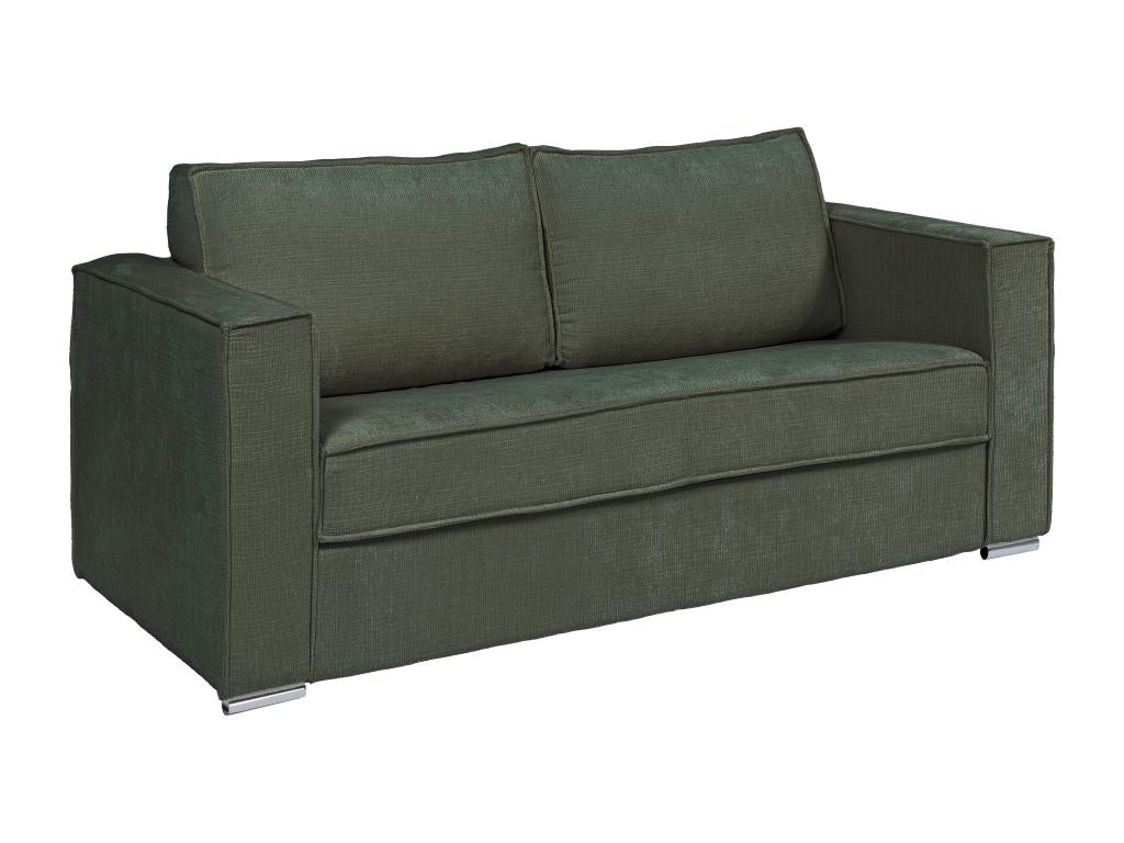Canapé 4 places convertible express en tissu texturé vert - Couchage 160 cm - Matelas 22 cm Artigeo BOEL57113