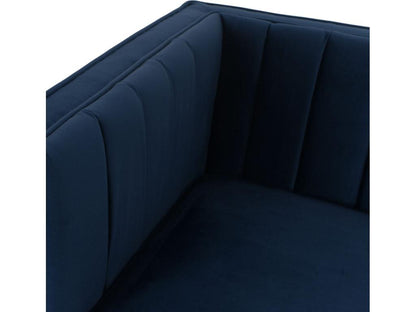 Canapé 3 places Artigeo Velours Bleu foncé pieds doré ZLEB16573